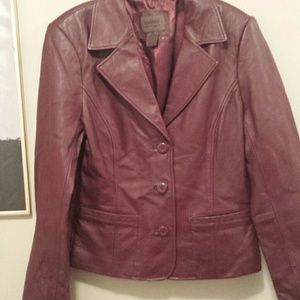 Real leather Burgundy Jacket